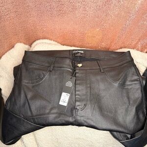 Fashion Nova Charcoal Faux Leather Pants